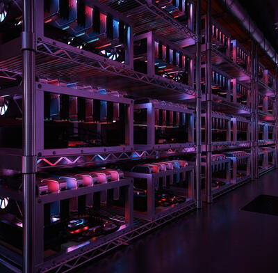 Cryptocurrency mining room