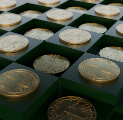 Depiction of Tether USDT coins