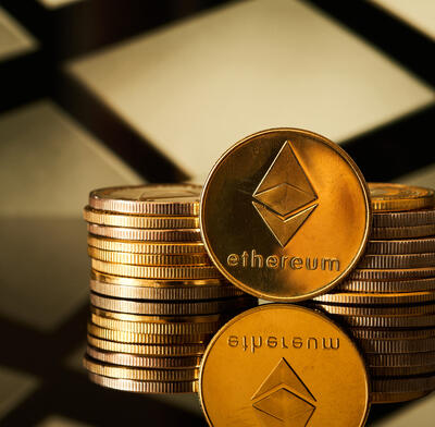 Stash of Ether (ETH) coins
