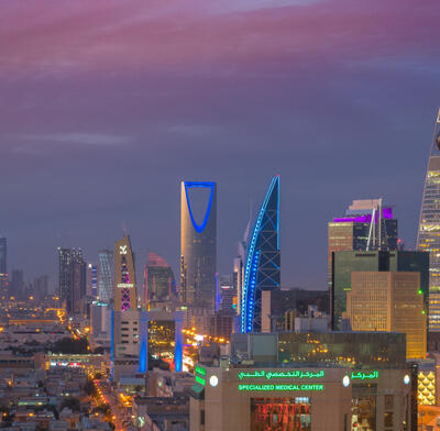 Riyadh skyline in the evening